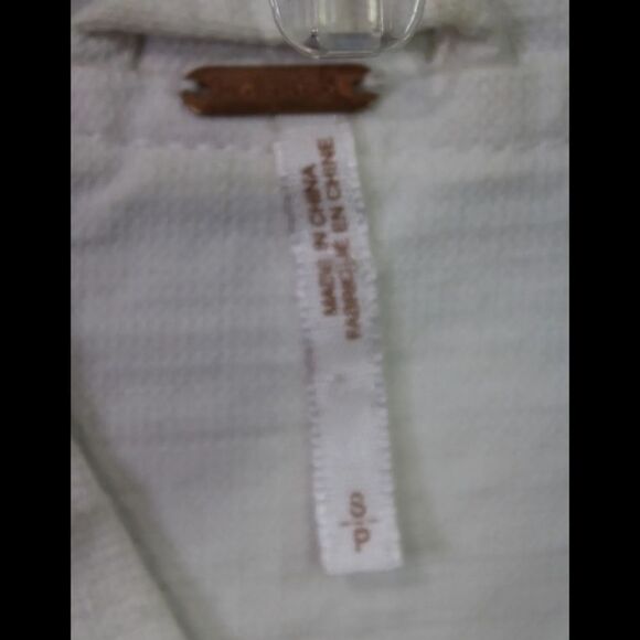 Free People womens jacket Tattered Distressed white denim tennis jacket SMALL - Picture 4 of 8